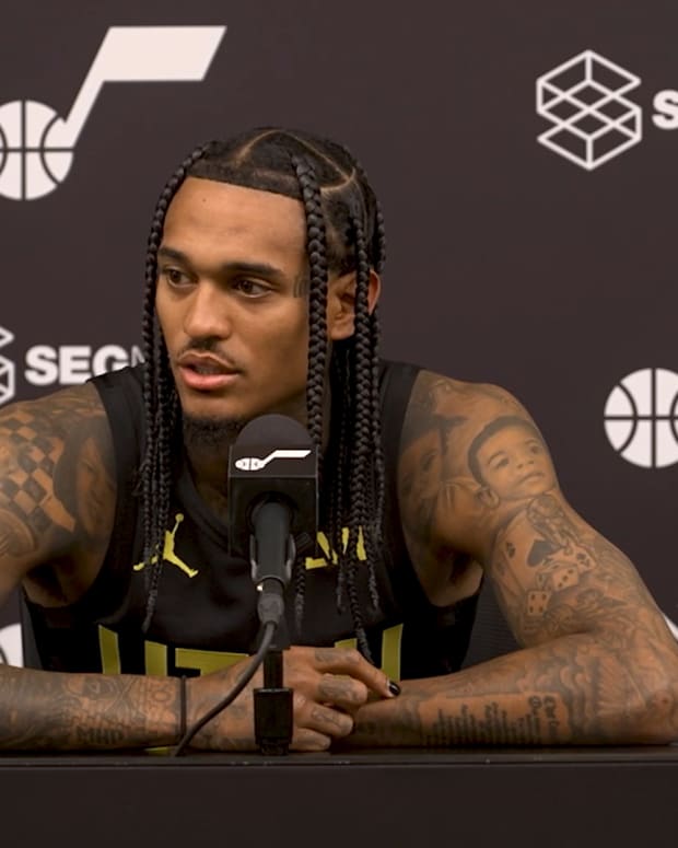 Jordan Clarkson Podium Utah Jazz Media Day 2